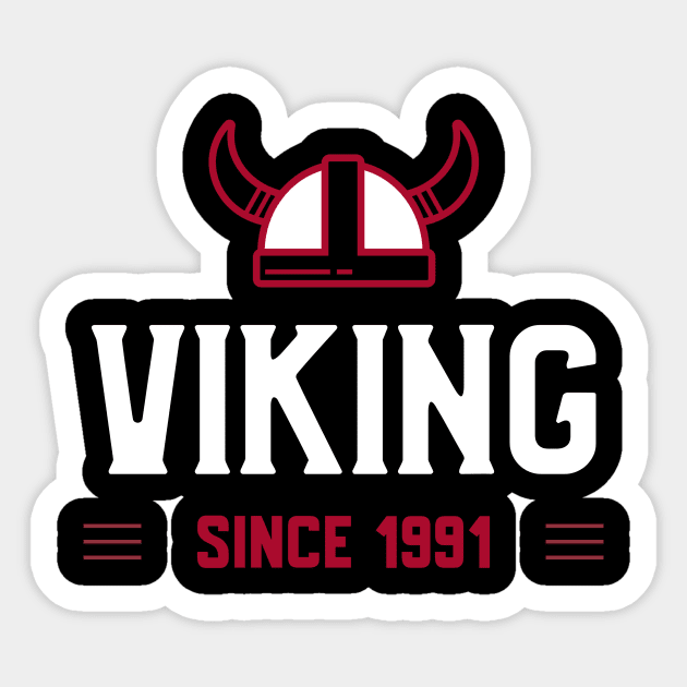 Viking Since 1991 Sticker by SybaDesign